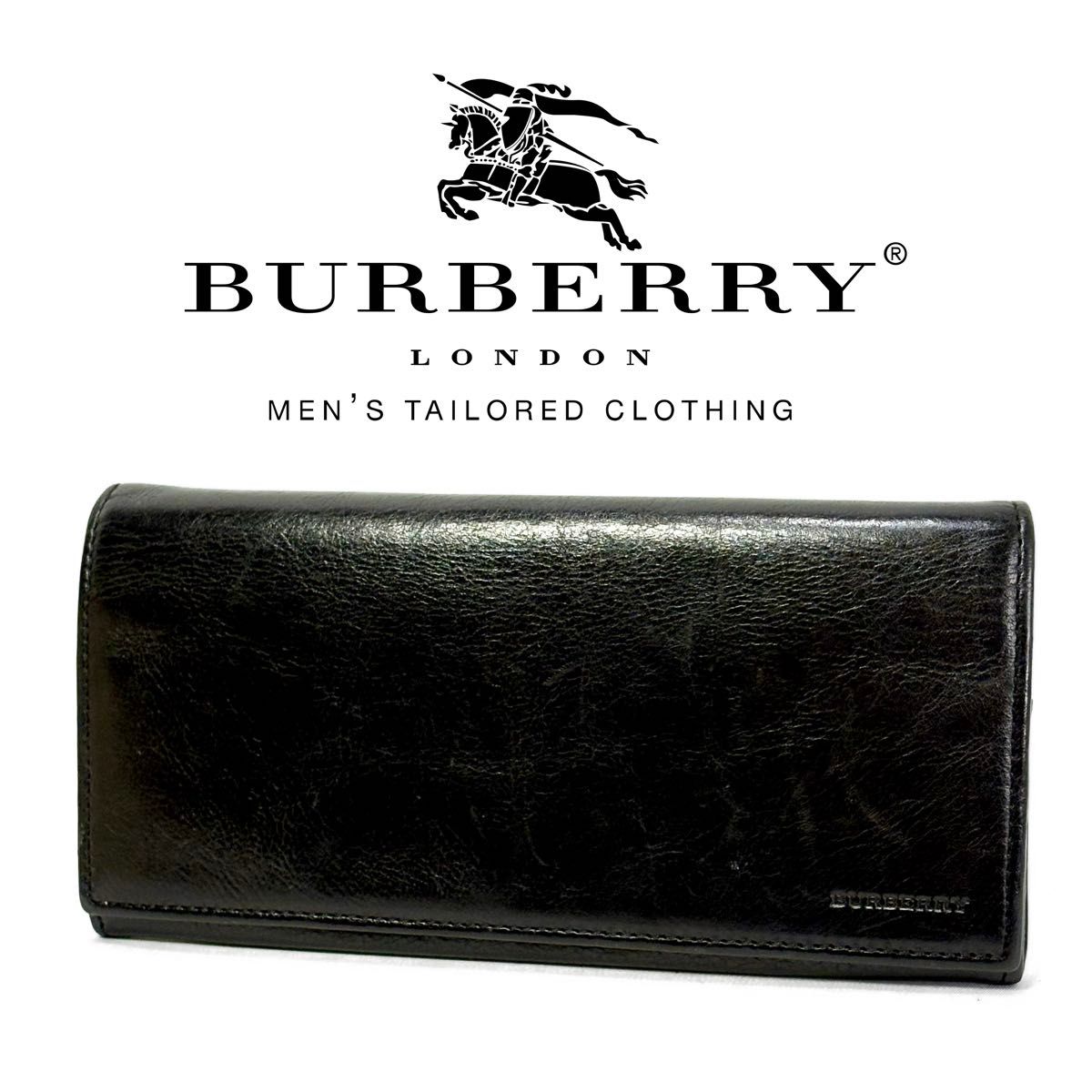 BURBERRY バーバリー 二つ折り財布 ブラック レザー メンズ | Shop at