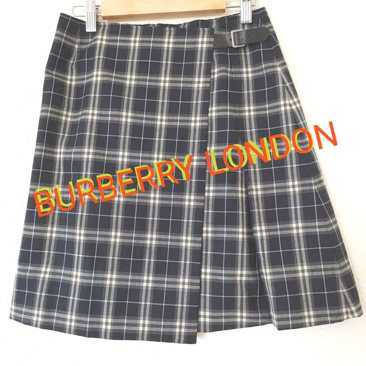 BURBERRY LONDON】ノバチェック柄 ラップスカート（巻きスカート