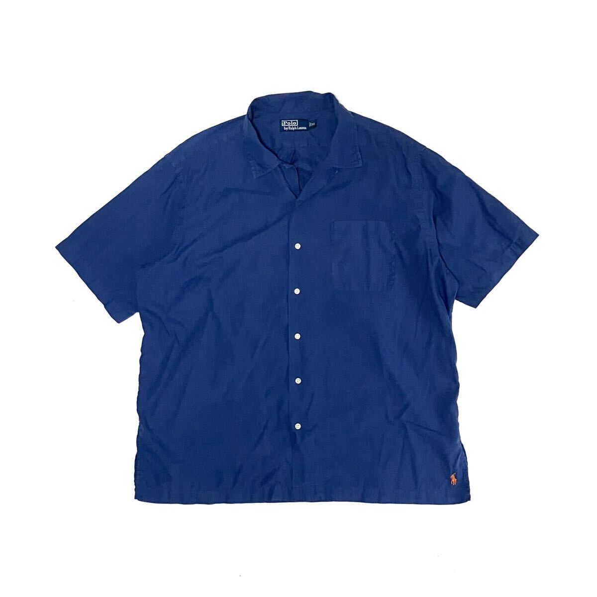 ポロラルフローレン 半袖シャツ caldwell 開襟 アロハ ブルー XL ポロ
