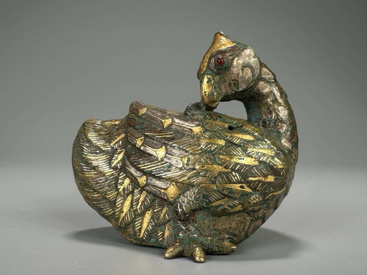 610*B39骨董、置物 彫刻 鳥 鉄置物 文鎮 Yahoo!オークション -「鷹 置物」(金属工芸) (工芸品)の落札相場