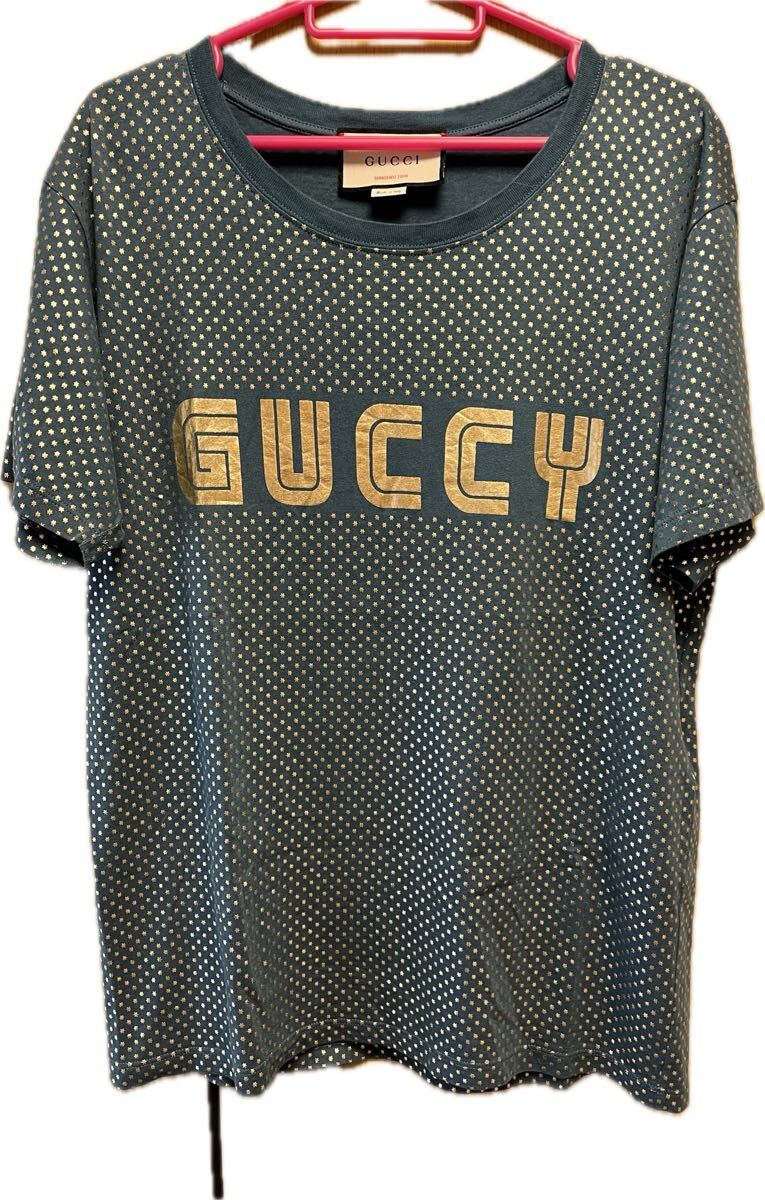 正規品☆美品✨グッチ インターロッキング スタープリント Tシャツ L ブラック GUCCI インターロッキングGG スタープリント Tシャツ Mブラック 美品