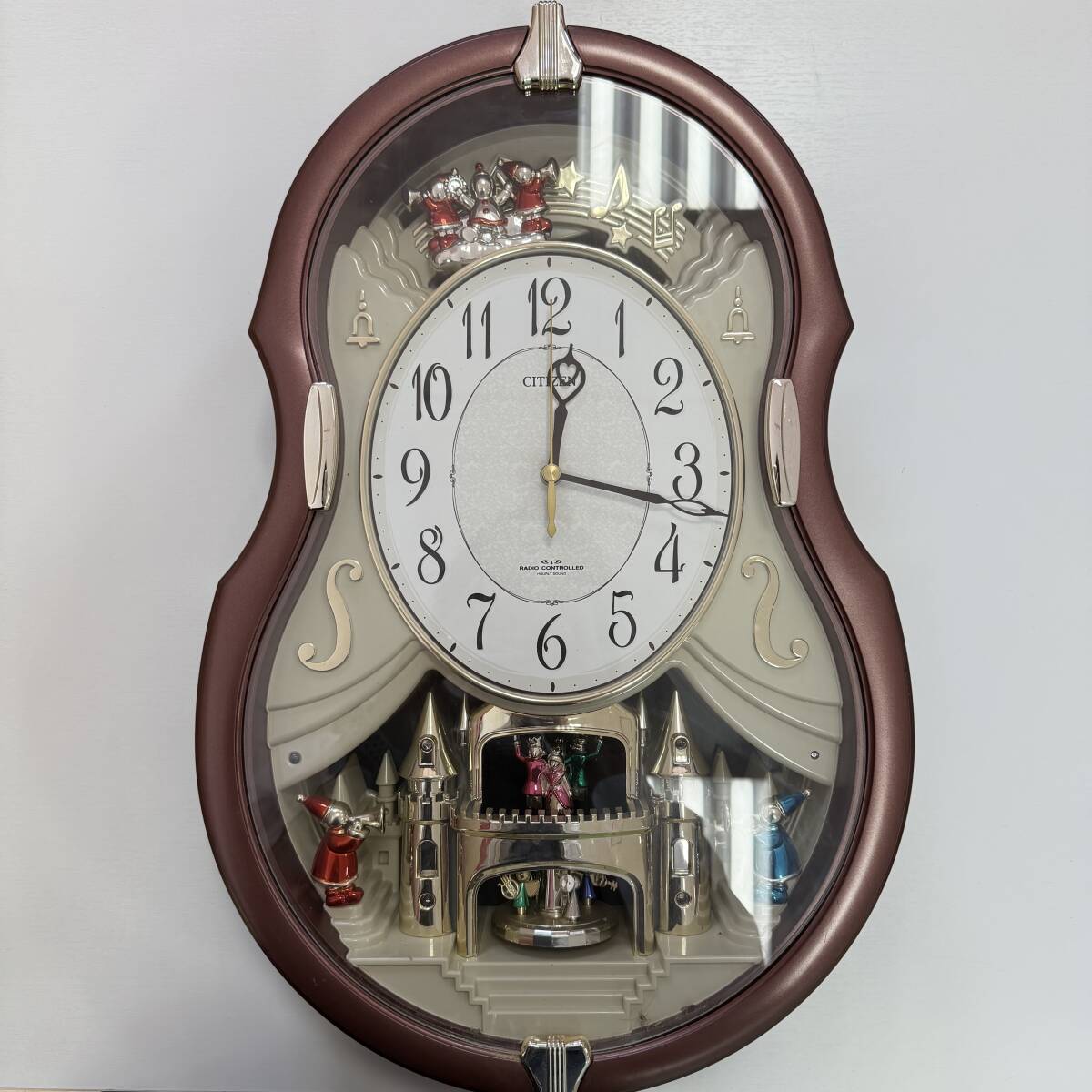 【未使用美品】パルミューズコンチェルN ホワイト シチズン電波掛け時計 メロディ CITIZEN シチズン 電波からくり掛け時計 パルミューズコンチェル