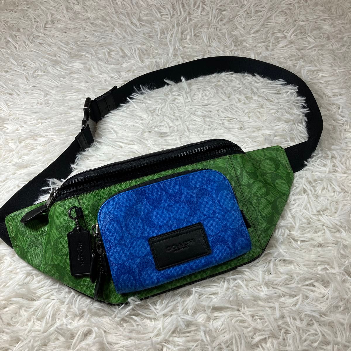極美品】COACH コーチ テレイン ボディバッグ レザー PVC バイカラー