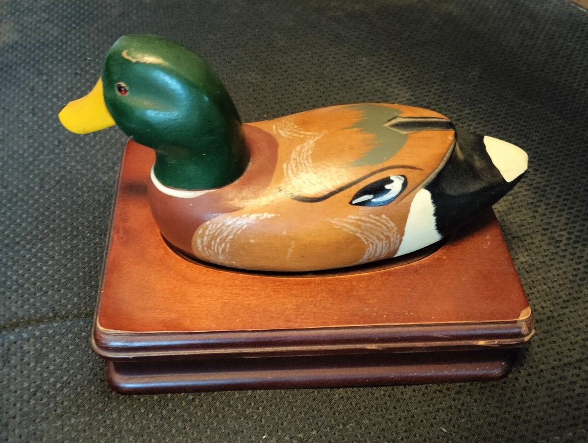 カモ 鴨 デコイ 水鳥 木製 鳥 縁起物 カルガモ つがい バード