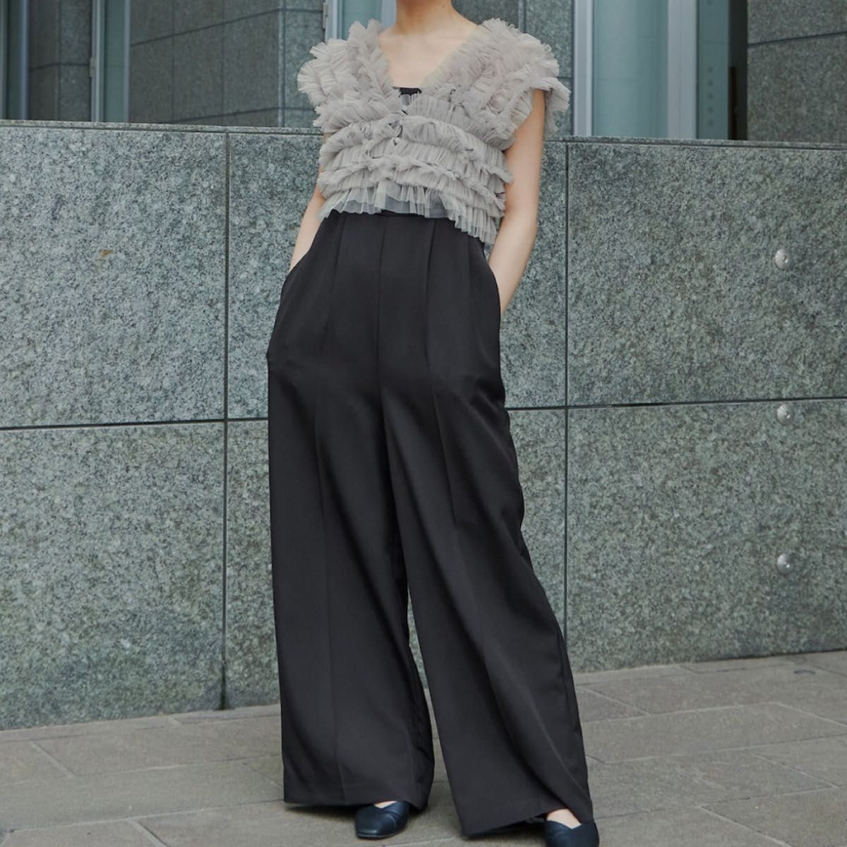 ANDRESD/ ボリュームチュールペプラムドレス 黒s 1回のみ着用 | Shop