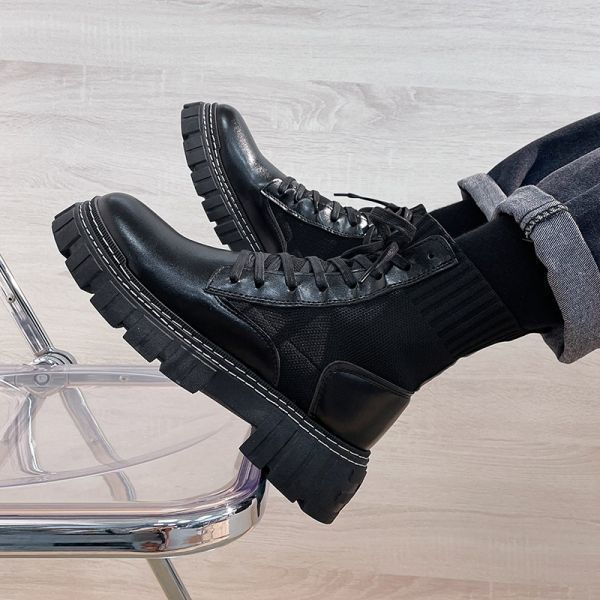 Alexander Wang クラック加工 ブーツ 42 メンズ シューズ 黒 グレー 