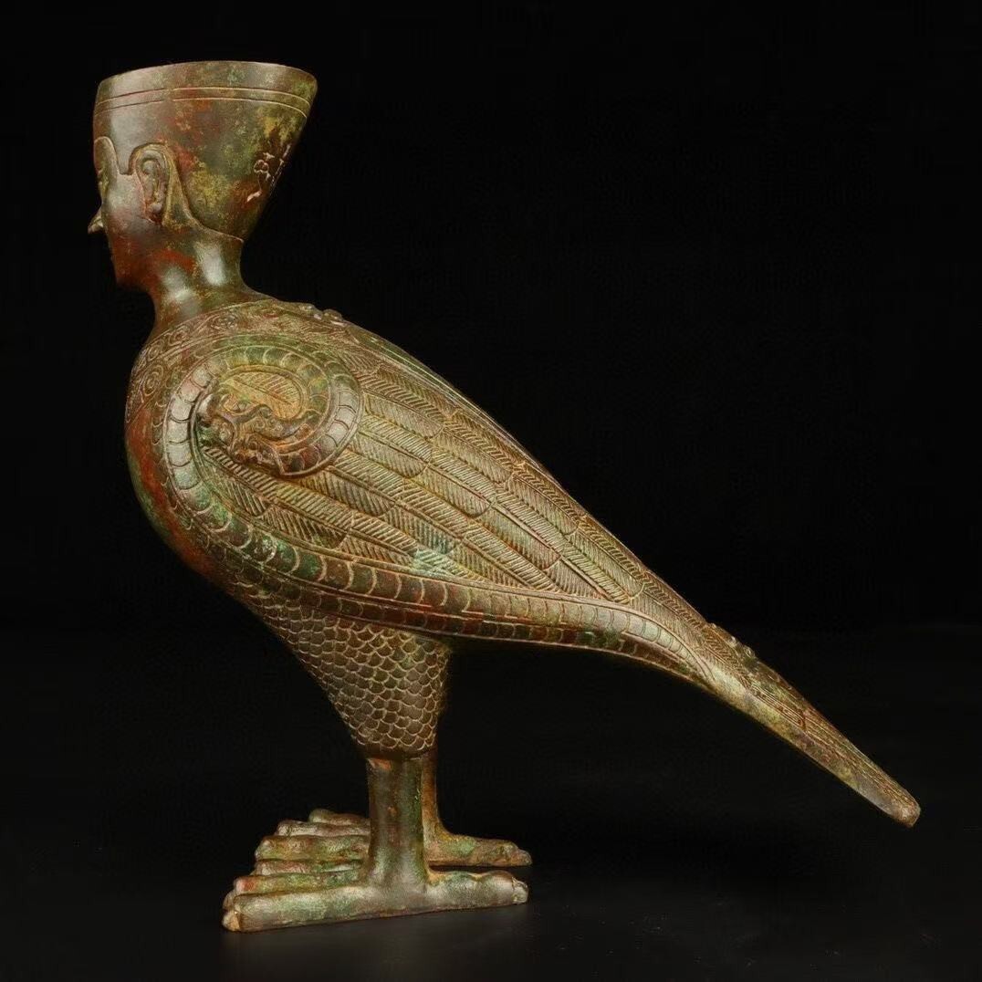 銅器 鳥尊 酒器 装飾品 現代工芸品美術品 置物 銅製趙卿鳥尊 晋国青銅酒器 工芸置物 - メルカリ