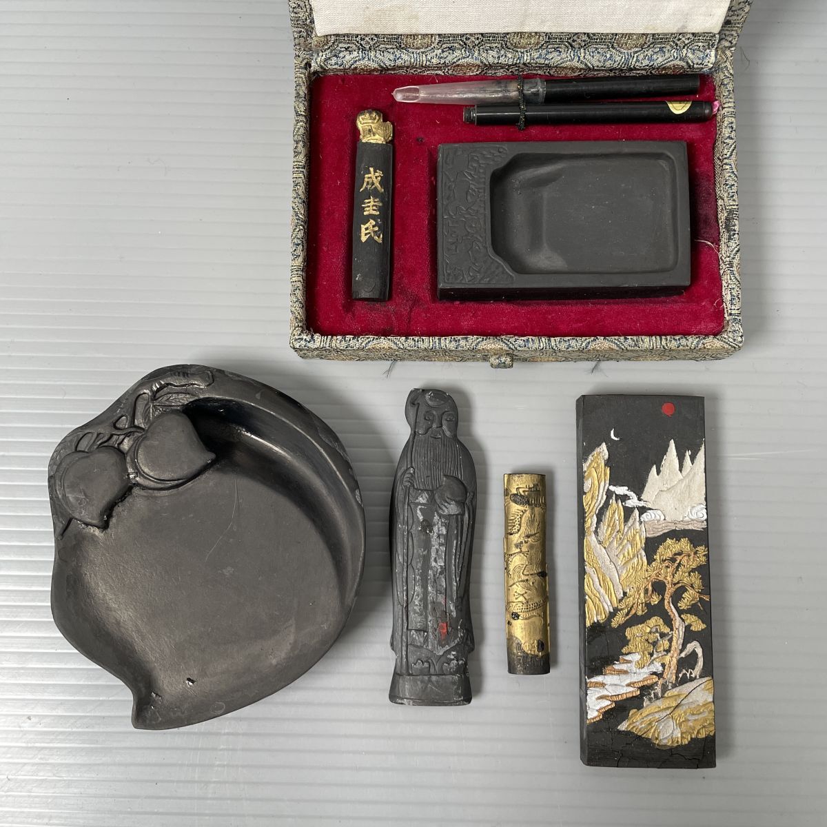 歙硯 歙州硯 金星硯 文房四宝 書道具 中国美術 検: 唐物 端渓硯