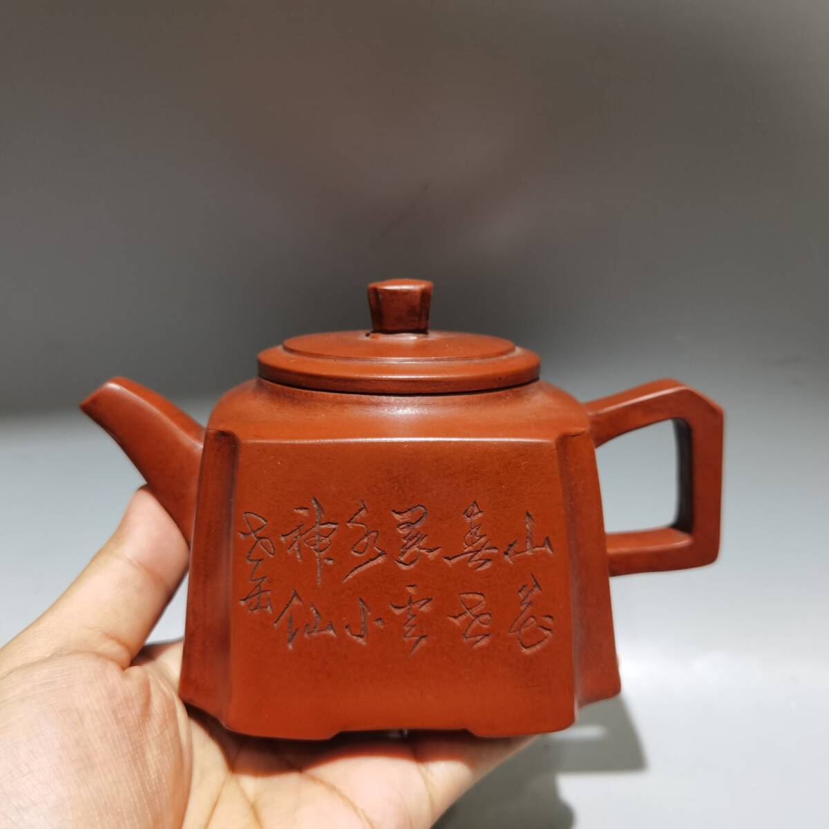 ☆館蔵品☆ 紫砂壷彩泥製「景舟五式」茶壷