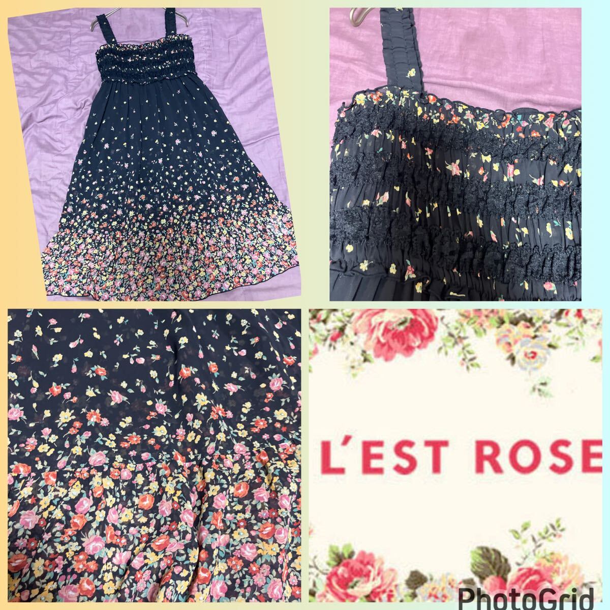 L'EST ROSE スカート 即日発送】 L'EST ROSE⭐︎レストローズ フラワープリントフレア