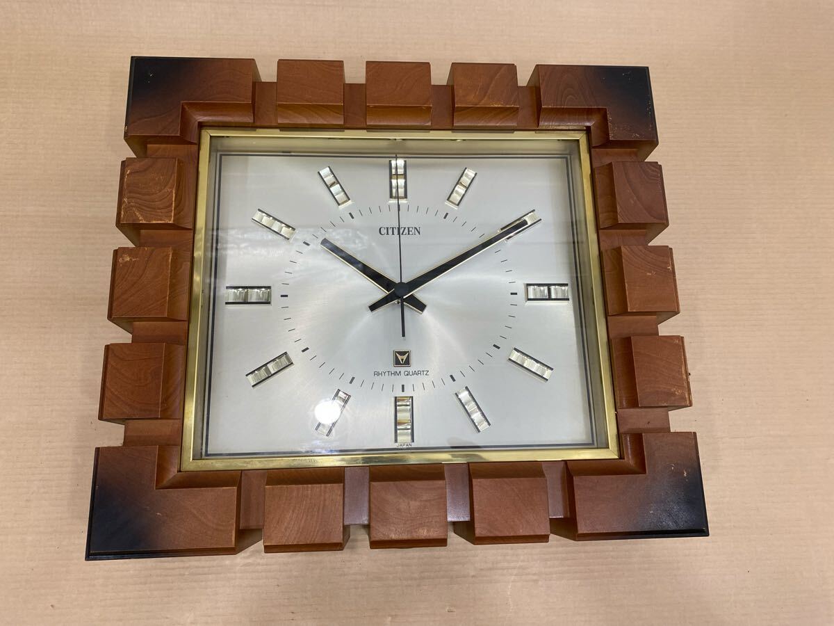 Yahoo!オークション ☆シチズン クオーツ かべ掛け時計 スクエアー