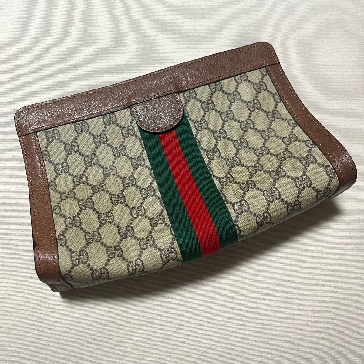 希少 GUCCI PLUS オールドグッチ クラッチバッグ セカンドバッグ GG柄