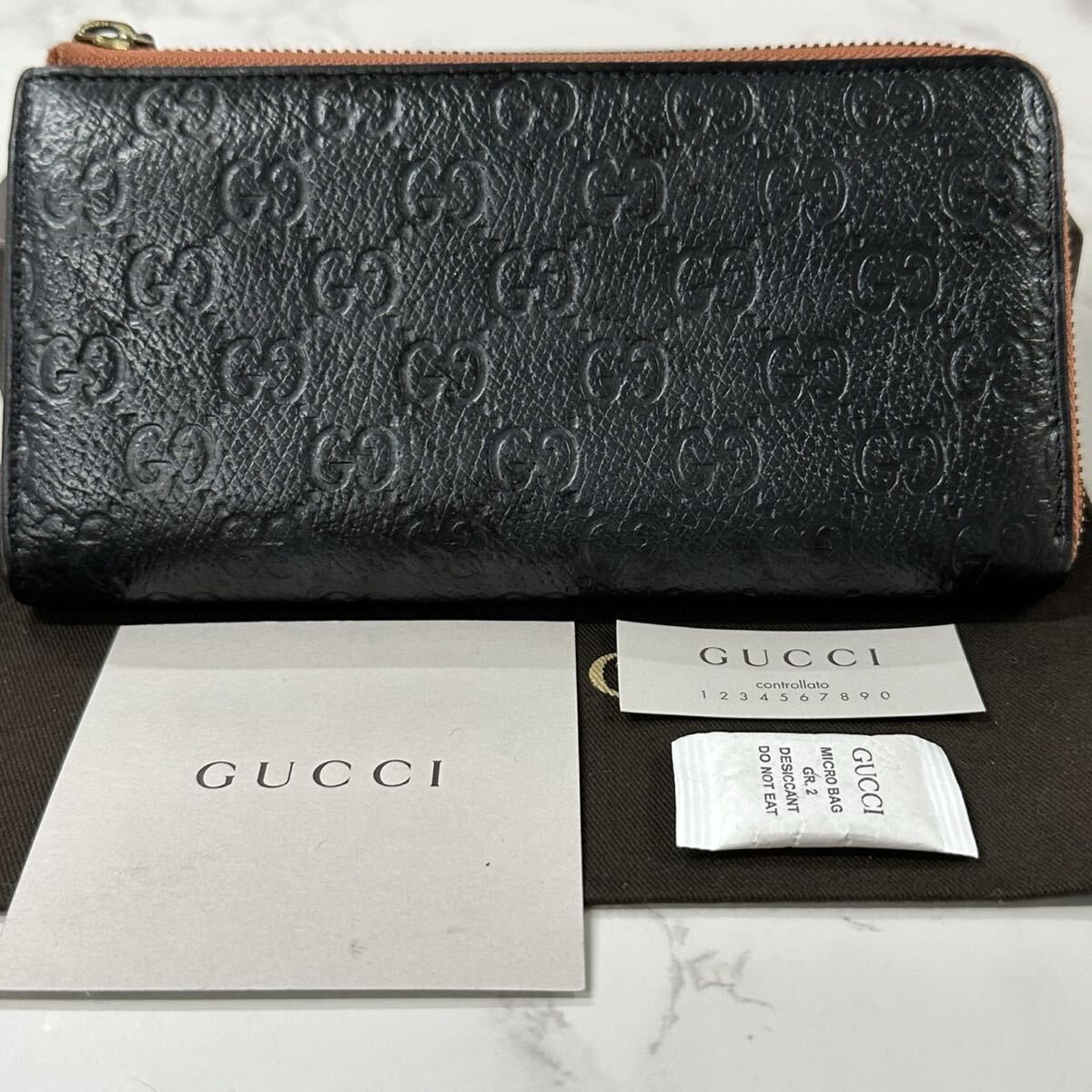 新品同様! グッチ GUCCI 財布 長財布 シマレザー L字ファスナー 新品同様! グッチ GUCCI 財布 長財布 シマレザー L字ファスナー