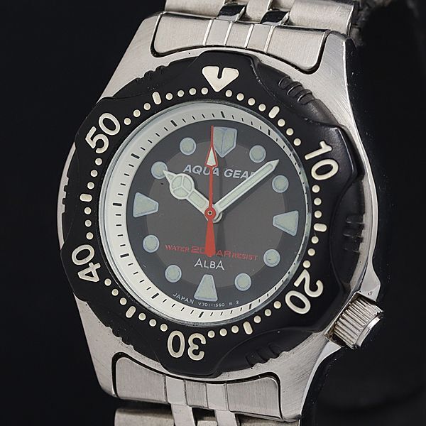 希少 未使用 90s SEIKO ALBA アクアギア ムーンフェイズ ダイバー 2026