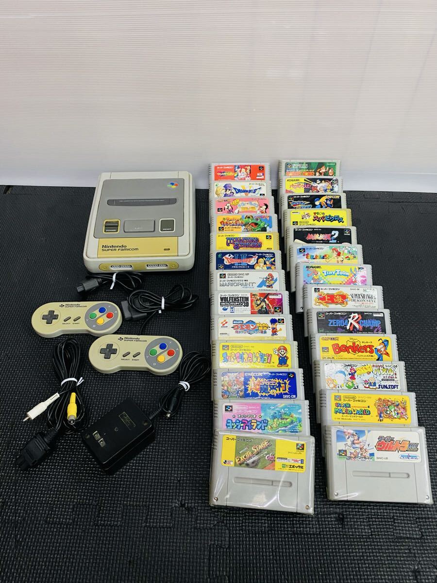 任天堂 スーパーファミコン 本体 ACアダプタ欠品 ソフト付き