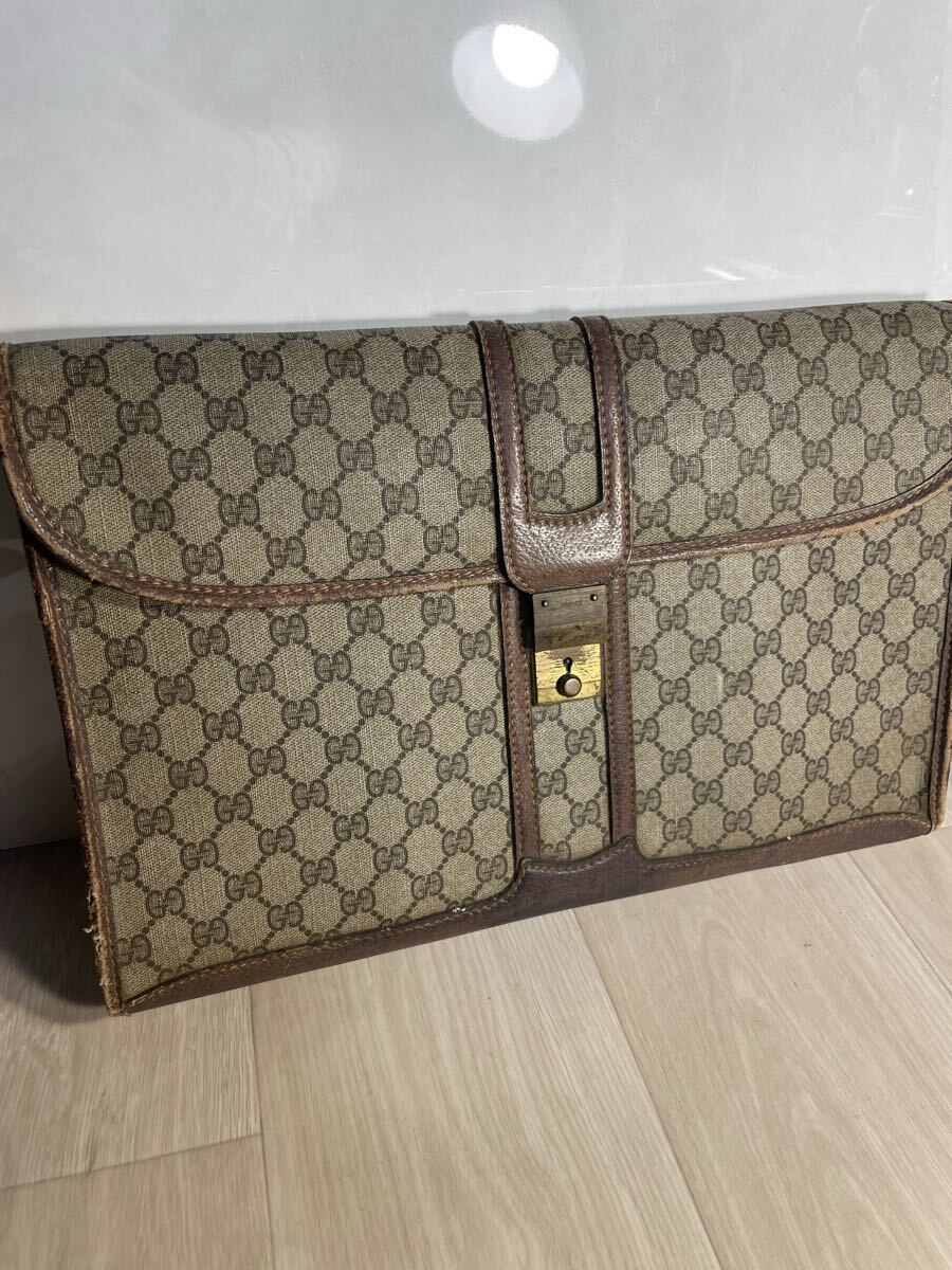 GUCCI GGスプリーム GG ロゴ レザー PVC ブラック オールドグッチ