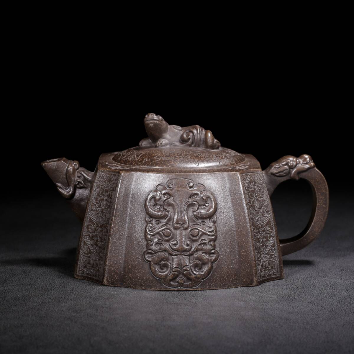 館蔵珍品 紫砂壺 六方龍鳳壺 顧景舟款 紫砂壺 茶具 茶道品』稀少珍蔵品