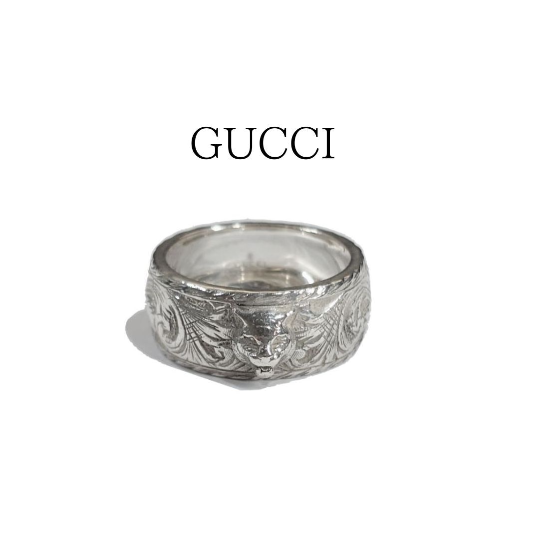 極美品☆GUCCI シルバーリング 22号 箱付き ダブルG マーモント 指輪