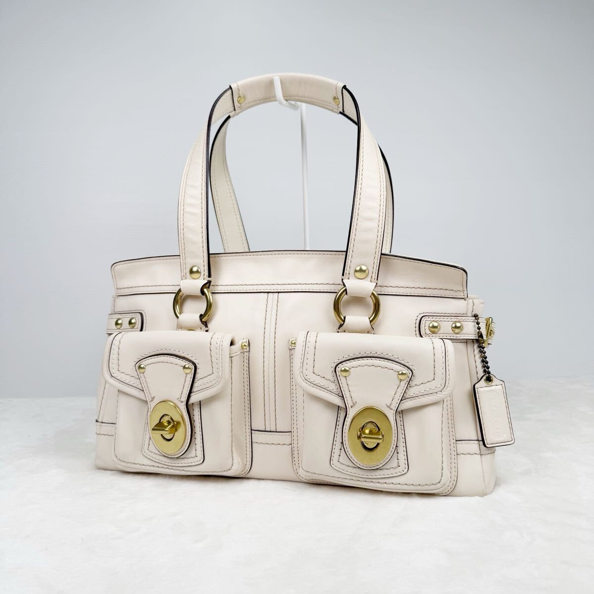 COACH コーチ ギャラリー トートバッグ ターンロック レザー 黒 Y2K