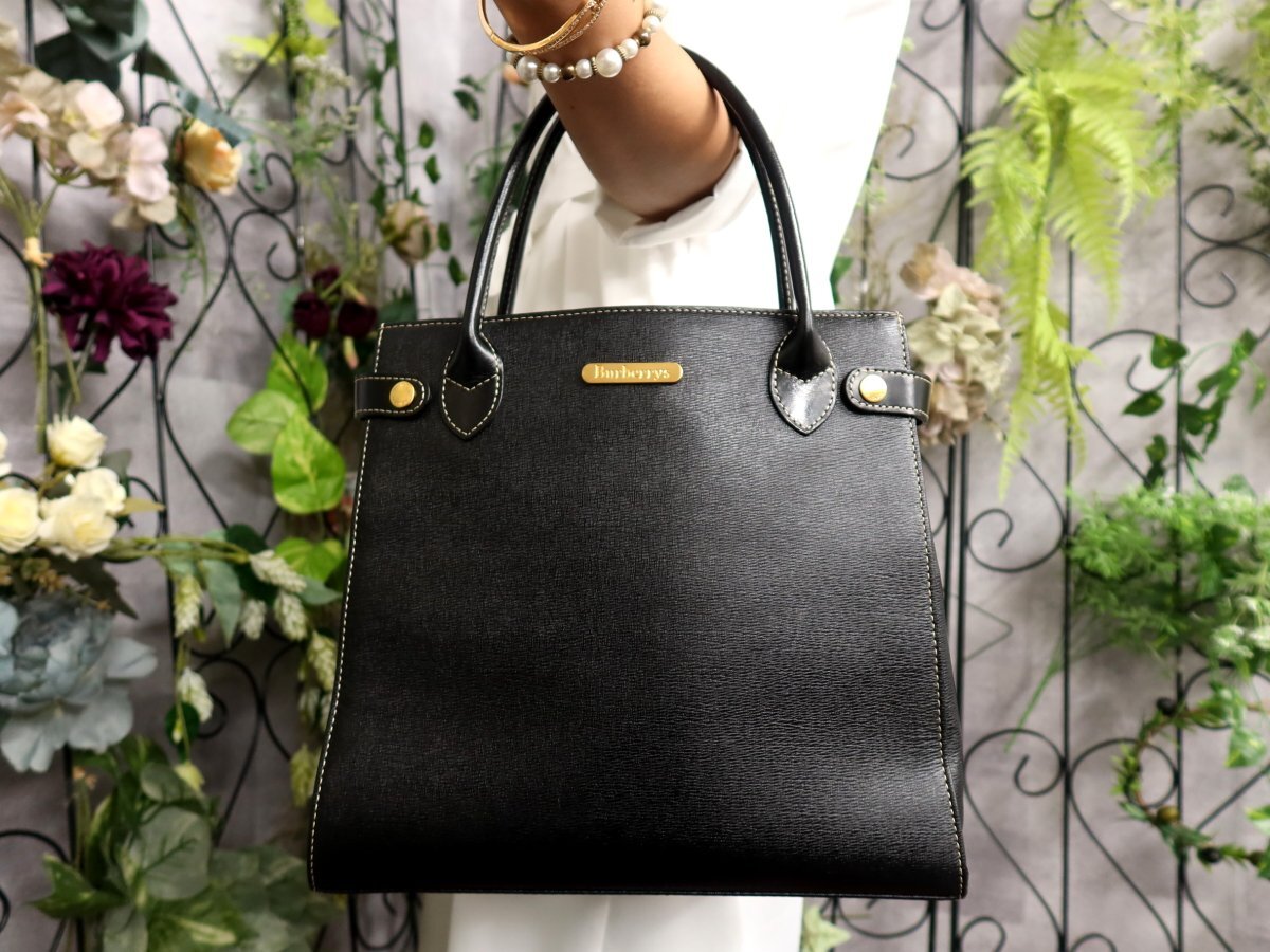 BURBERRY バーバリー 内ノバチェック柄 トートバッグ A4◎ ブラック 