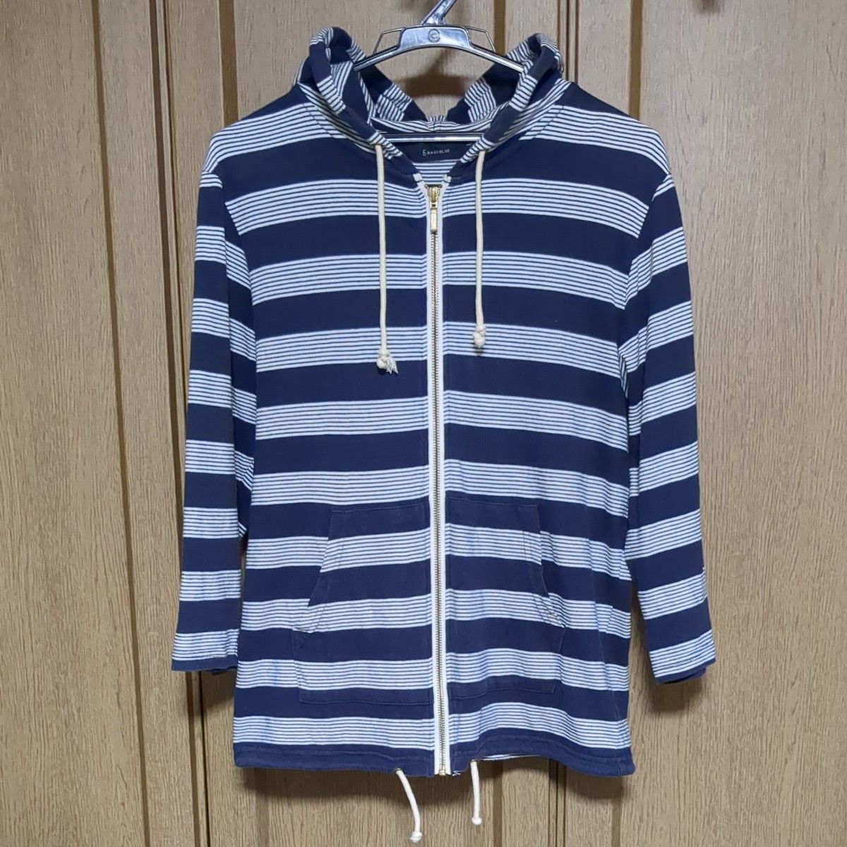 GAP ボーダー柄 ジップアップパーカー ネイビー s | Shop at 