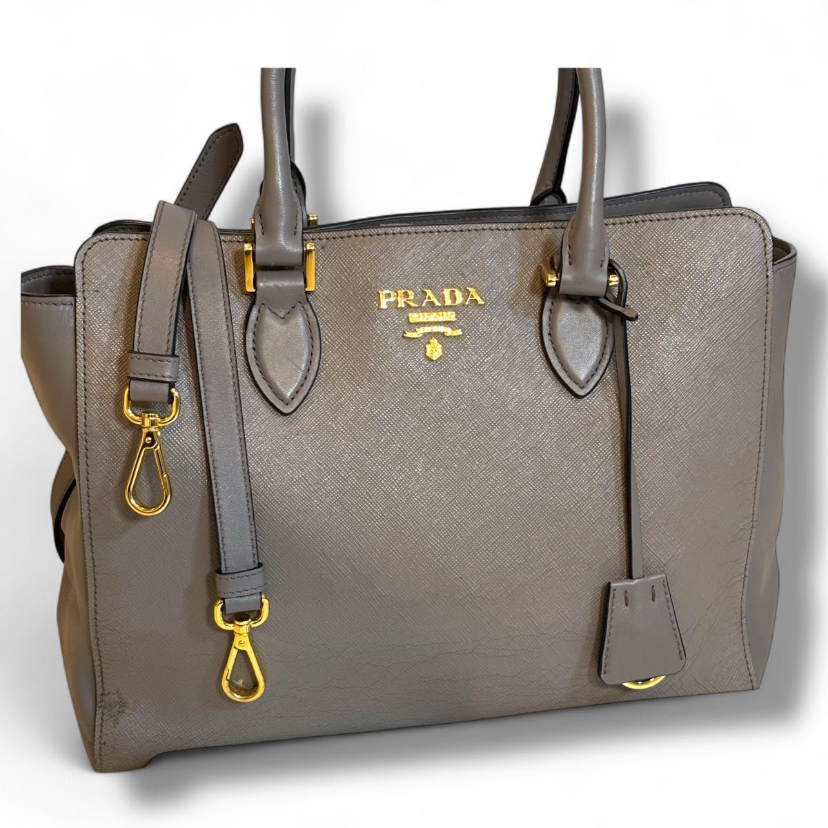 ミランダカー愛用バック！ほぼ未使用 【PRADA】 プラダ 2way レザー 