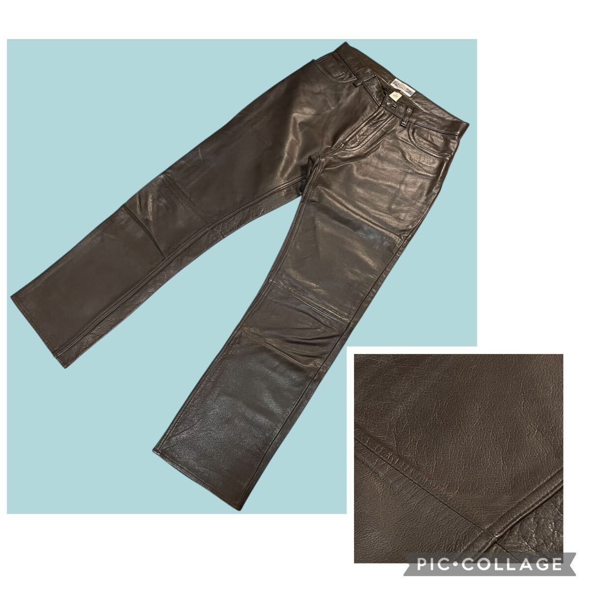 オールドギャップ OLD GAP レザーパンツ ブラック フレア ブーツカット