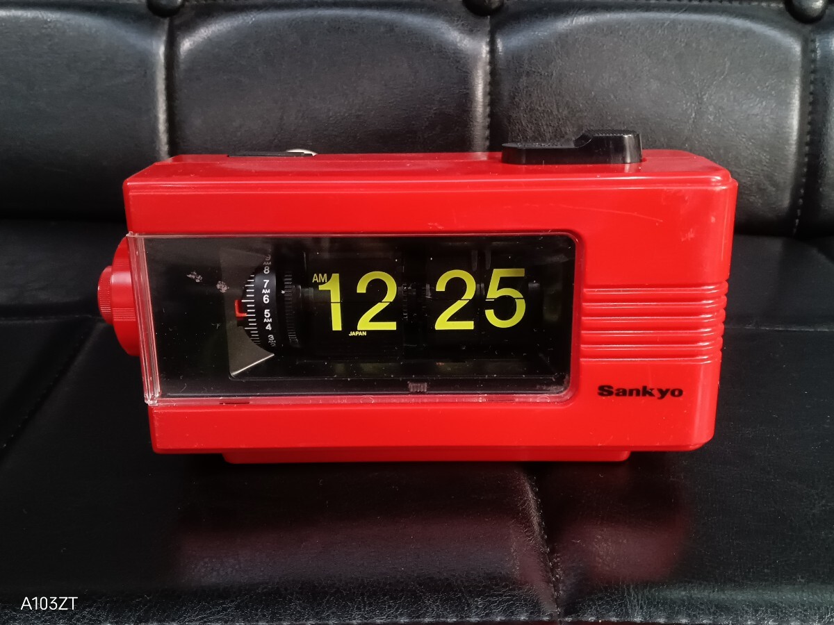 A54 Sankyo ザックス DT-208 パタパタ時計 【未使用品】 昭和レトロ