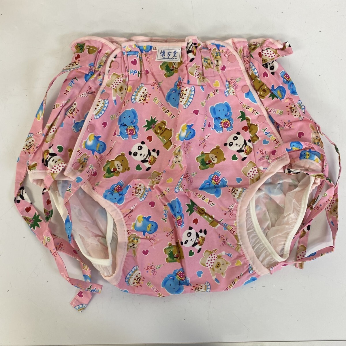 懐古　おむつカバー 赤と白のギンガムチェック　Lサイズ　裏ソフトビニール　未使用 懐古 おむつカバー 赤と白のギンガムチェック Lサイズ 裏ソフト