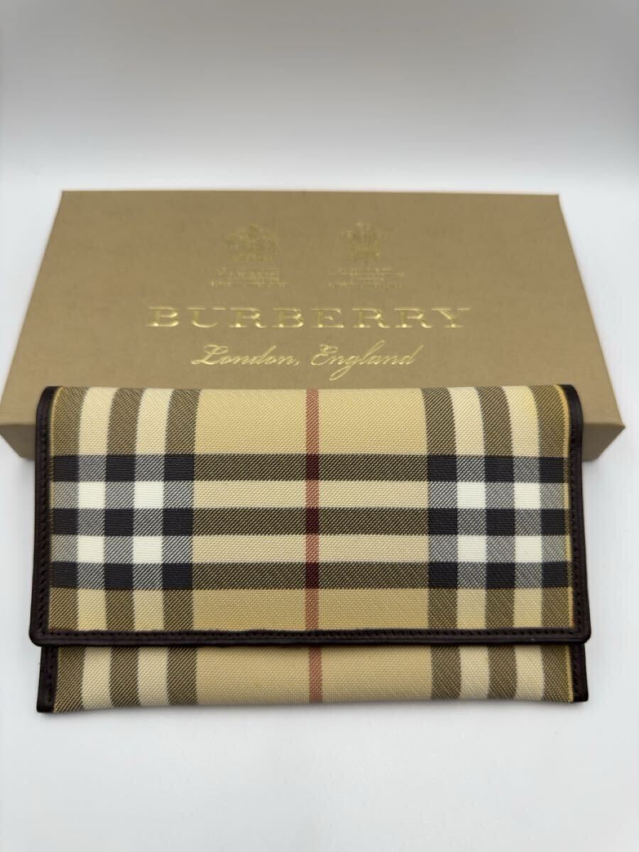 バーバリー BURBERRY 二つ折り財布 ノバチェック ダークブラウン