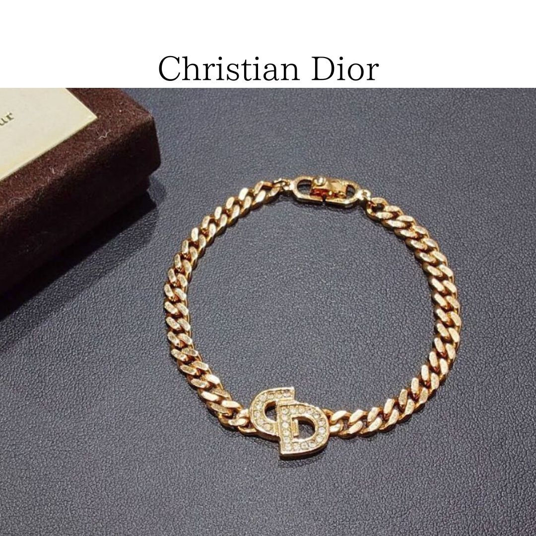 Christian Dior ビンテージ　ゴールドビーズブレスレット 1-36 vintage Dior ディオール CDロゴ ヴィンテージ ブレスレット