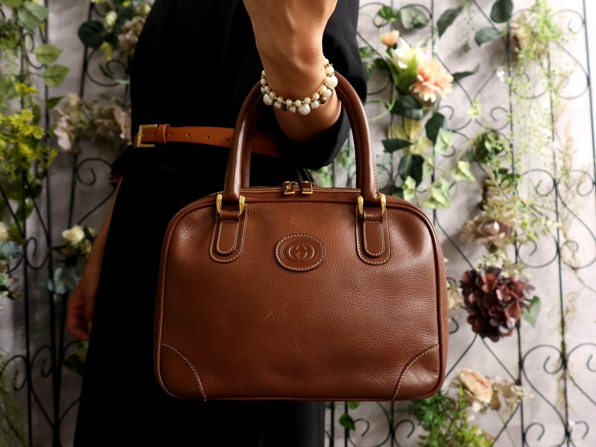 ●超美品●GUCCI オールド グッチ●カーフ レザー 本革●ショルダー バッグ●黒●ゴールド金具●イタリア製●ヴィンテージ●収納●Js60325