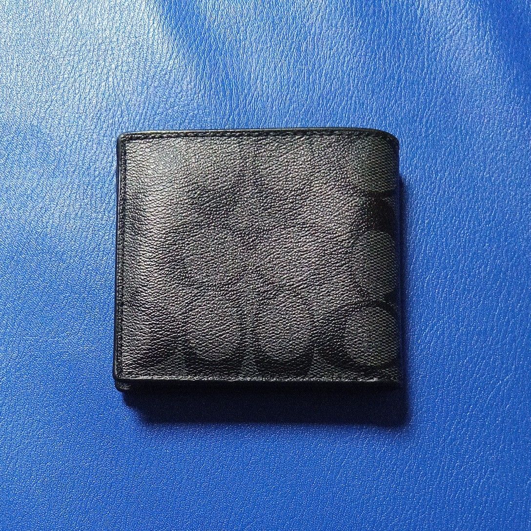 新品 COACH 長財布 コーチ 二つ折り財布 レディース メンズ ブラック