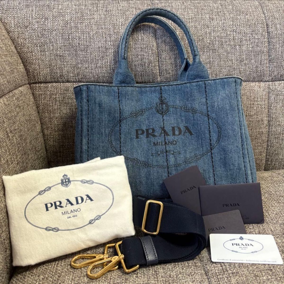 PRADA プラダ デニム カナパ トートバッグ