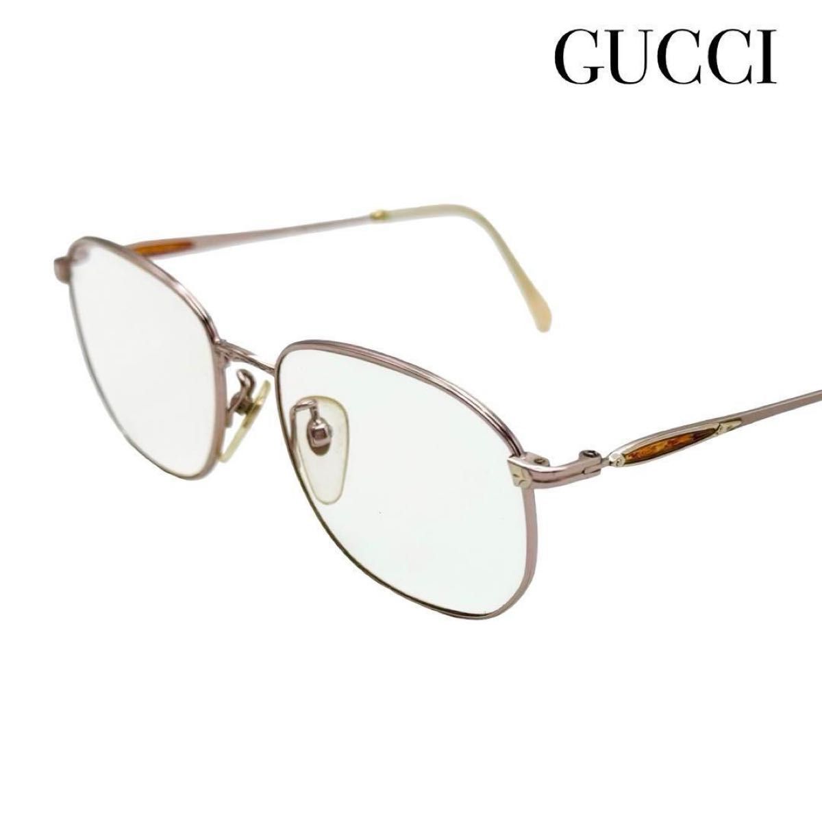 良品 GUCCI グッチ サングラス メガネ 眼鏡 メタルフレーム ユニ