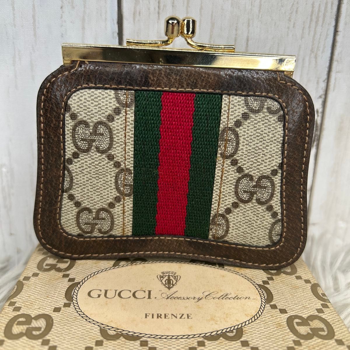 美品OLD GUCCI オールドグッチ コインケース がま口 ヴィンテージ GG