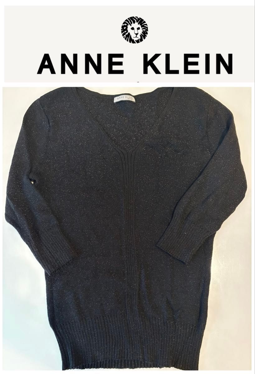 ANNE KLEIN アンクライン Vネック ベルスリーブ フレア袖 ブラウス 