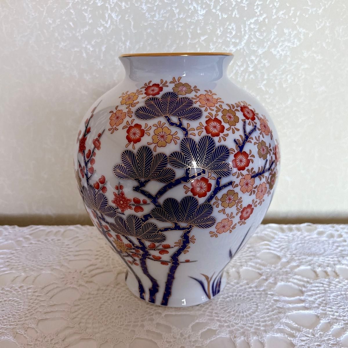藤井朱明 壺 飾り壺 花器 日展人気作家 有田焼 大き早春花瓶 | Shop at