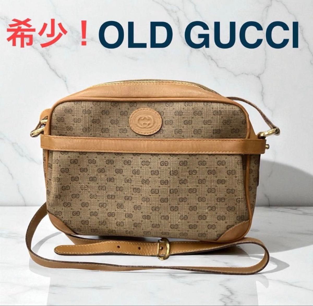 希少レア GUCCI ショルダーバック GG柄 レザープレート 【公式通販】