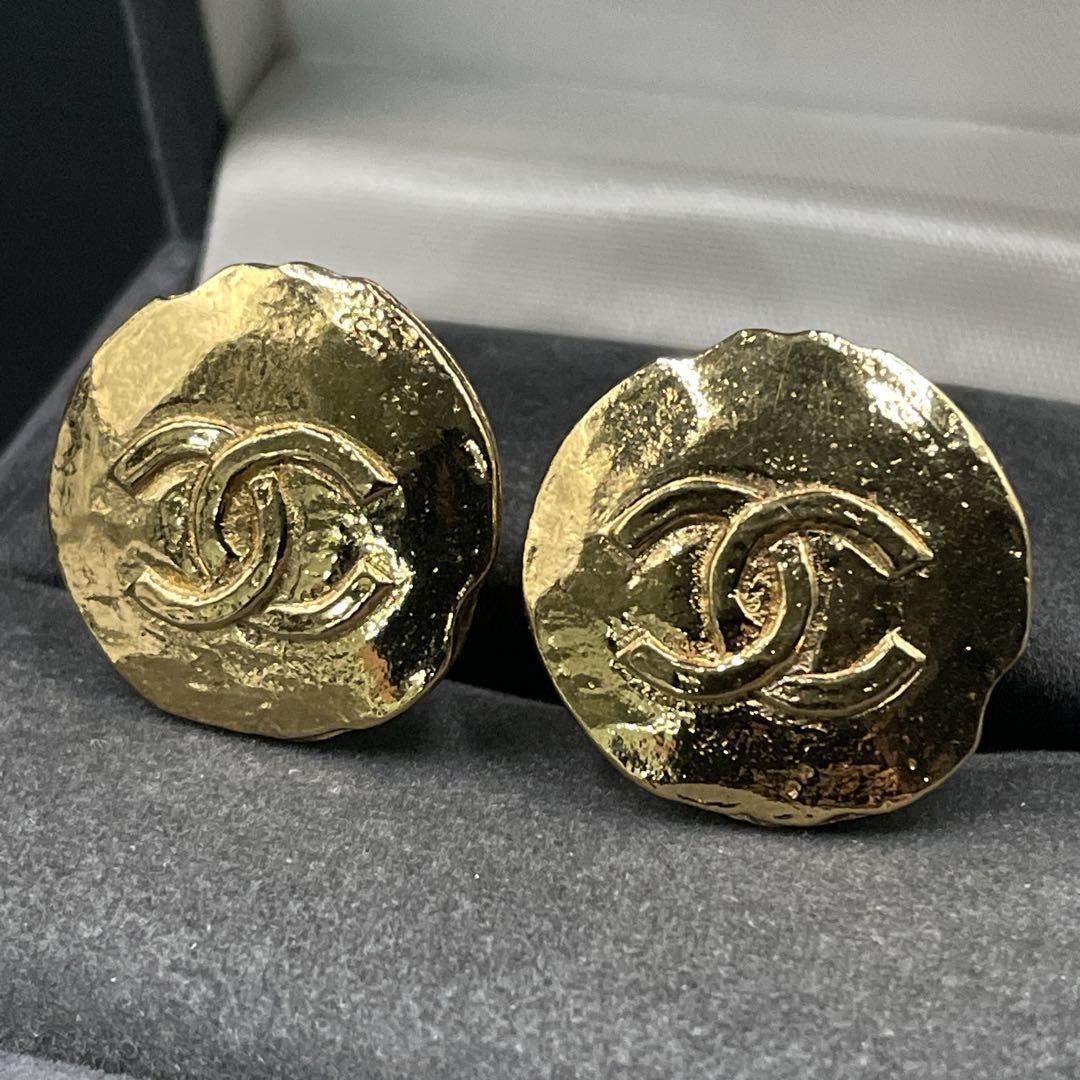 ヴィンテージ】極美品 CHANEL シャネル ココマーク スイング ピアス 