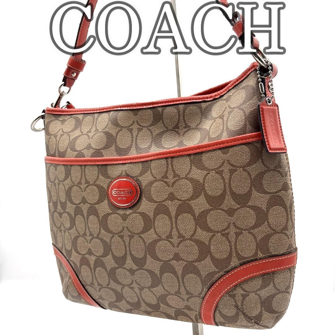 コーチ COACH シグネチャー チェック柄 ショルダーバッグ ナイロン
