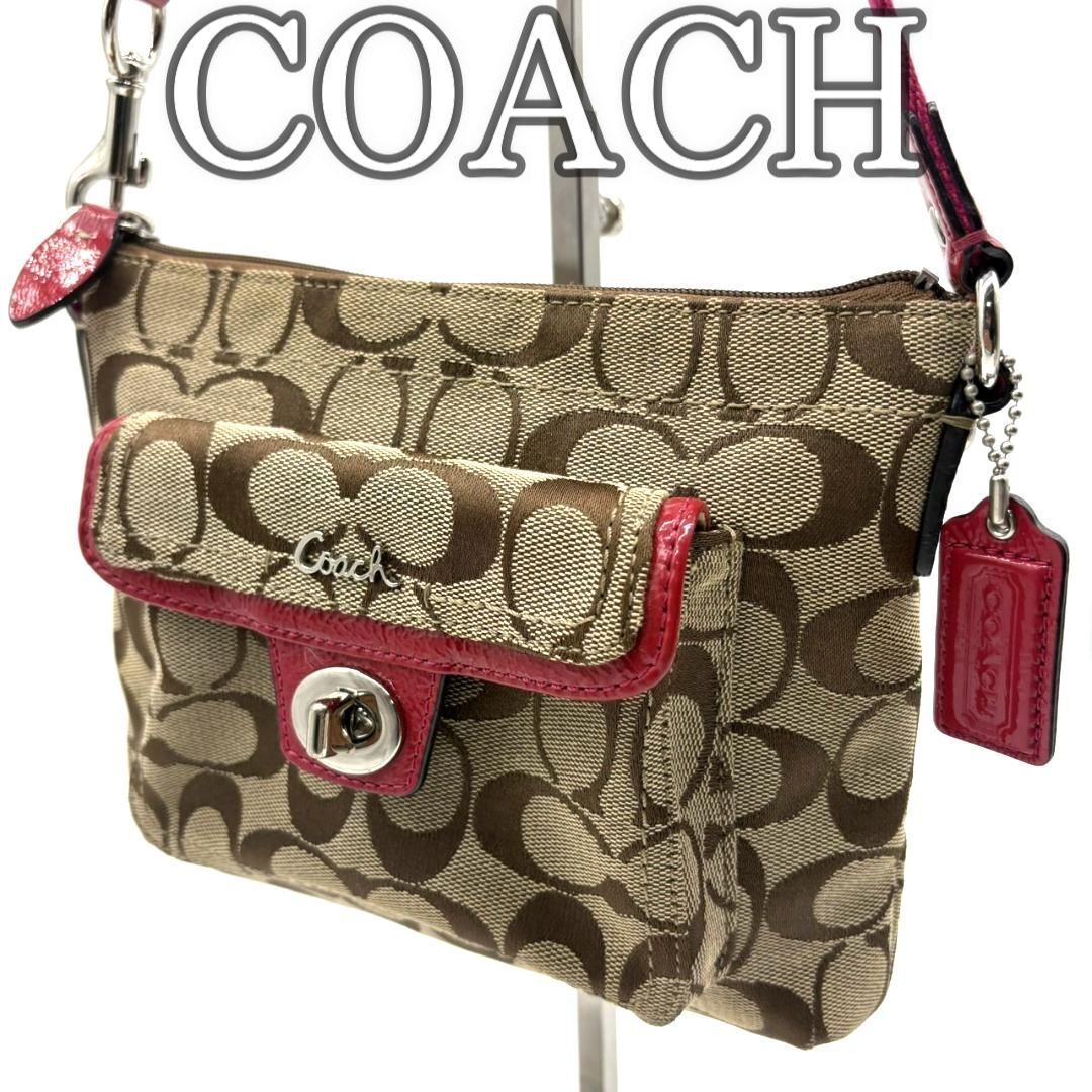 コーチ COACH シグネチャー チェック柄 ショルダーバッグ ナイロン