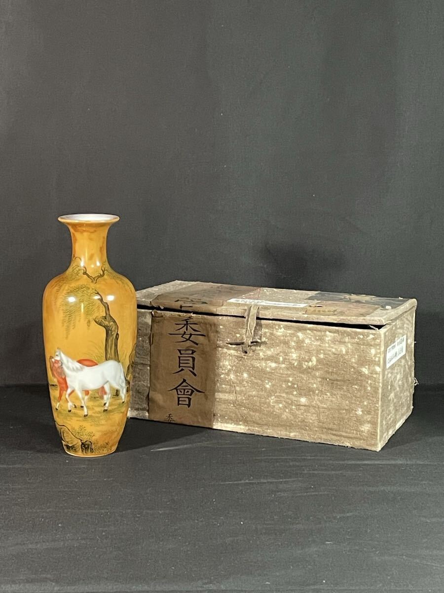 中国古玩 唐物 青花釉裏紅獅子耳大壺 56・7m 検⁄元代