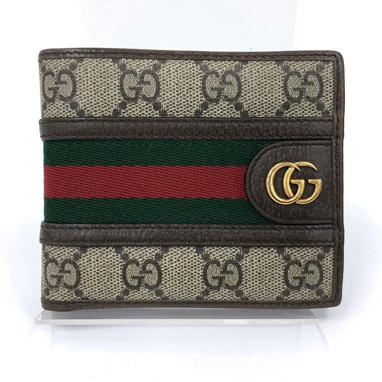美品 【美品】 GUCCI グッチ GGキャンバス レザー 長財布 ブラック 黒