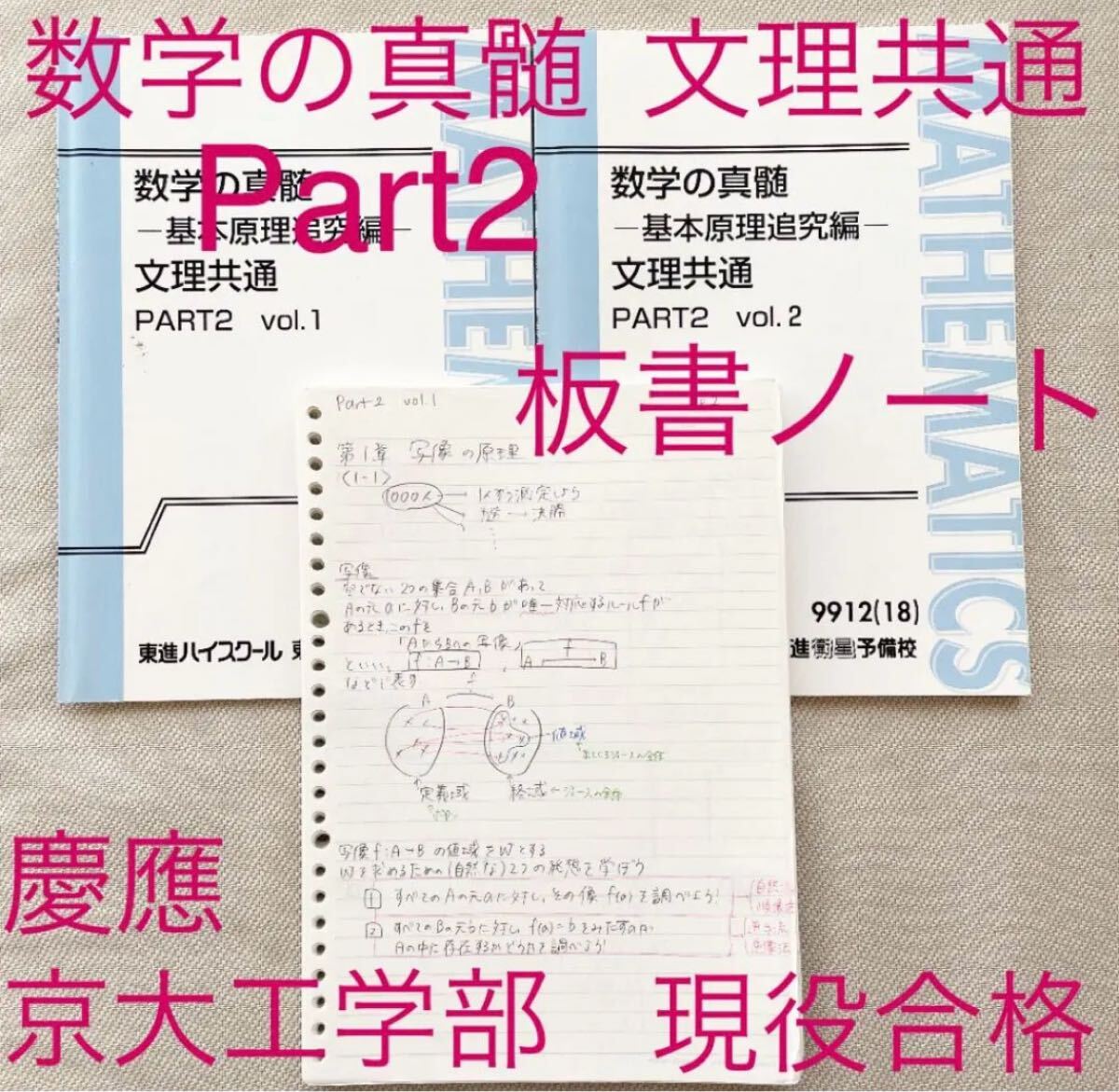 東進 数学の真髄 基本原理追究編 文理共通 PART1/2 vol.1/2 テキスト