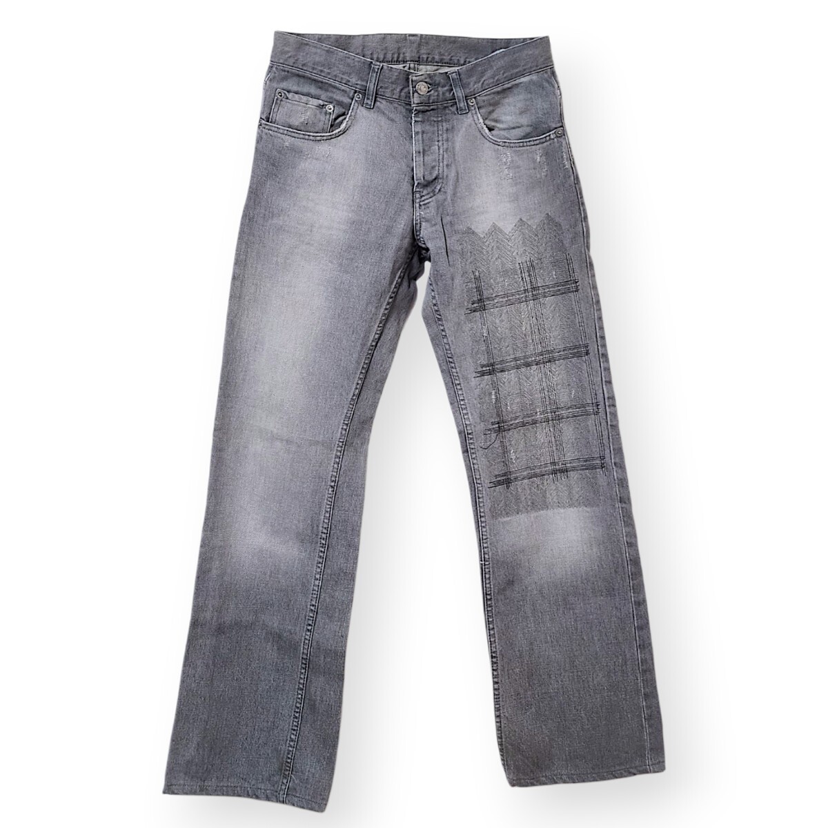 T296⁄HELMUT LANG デニム パンツ 黒染め ボタンフライ 27 黒