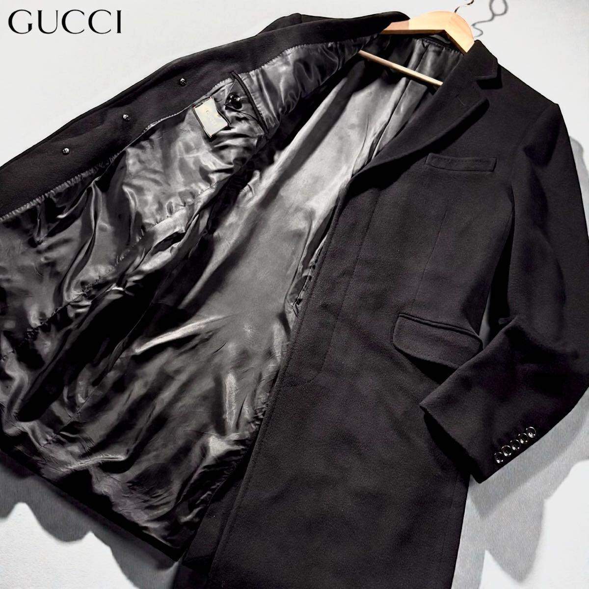 XL相当 美品◎ GUCCI グッチ 現行タグ オーバーコート チェスター