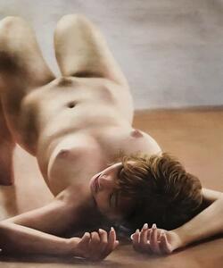 ◆Modern Art◆肉筆☆油絵☆リクエスト製作します『等身大の裸婦』F20サイズ縦or横描き上下2枚