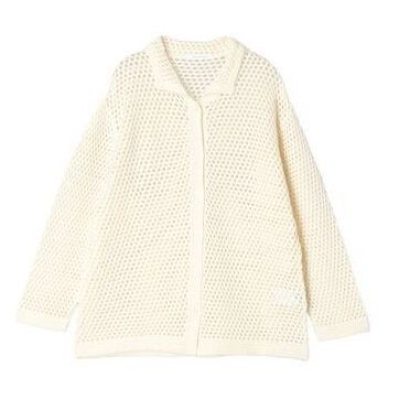 ライン編みダブルジップニットカーディガン ホワイト esica ESICA同型