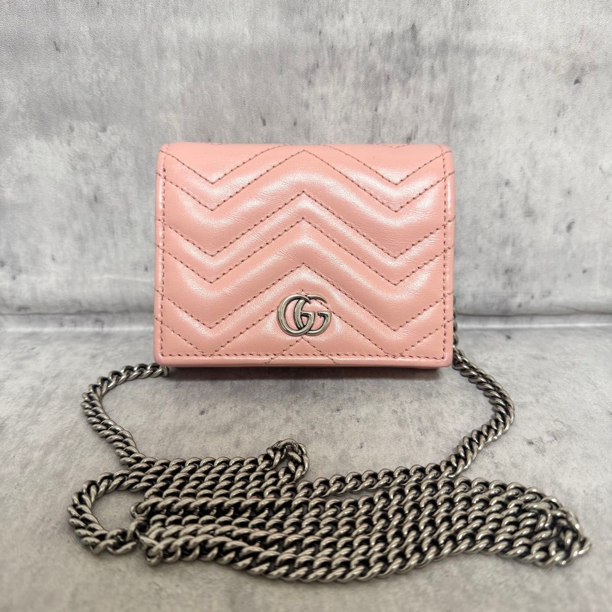 グッチ 財布 GGマーモント 二つ折り コンパクト ピンク GUCCI | Shop